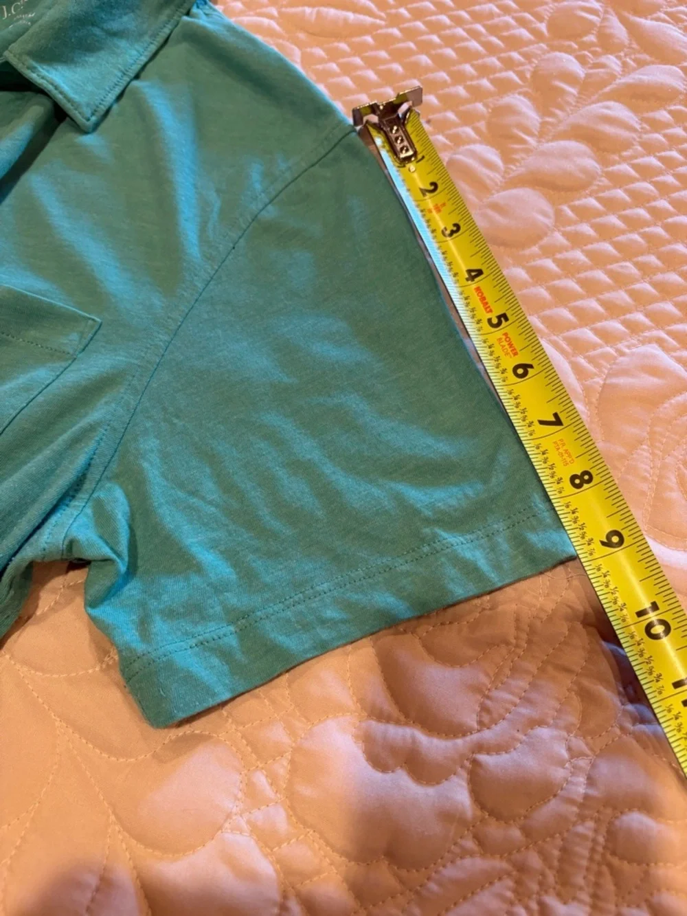 J. Crew Washed Jersey Pocket Polo men’s mint Green Size M